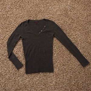 Dark Grey V-Neck Sweater Size Medium